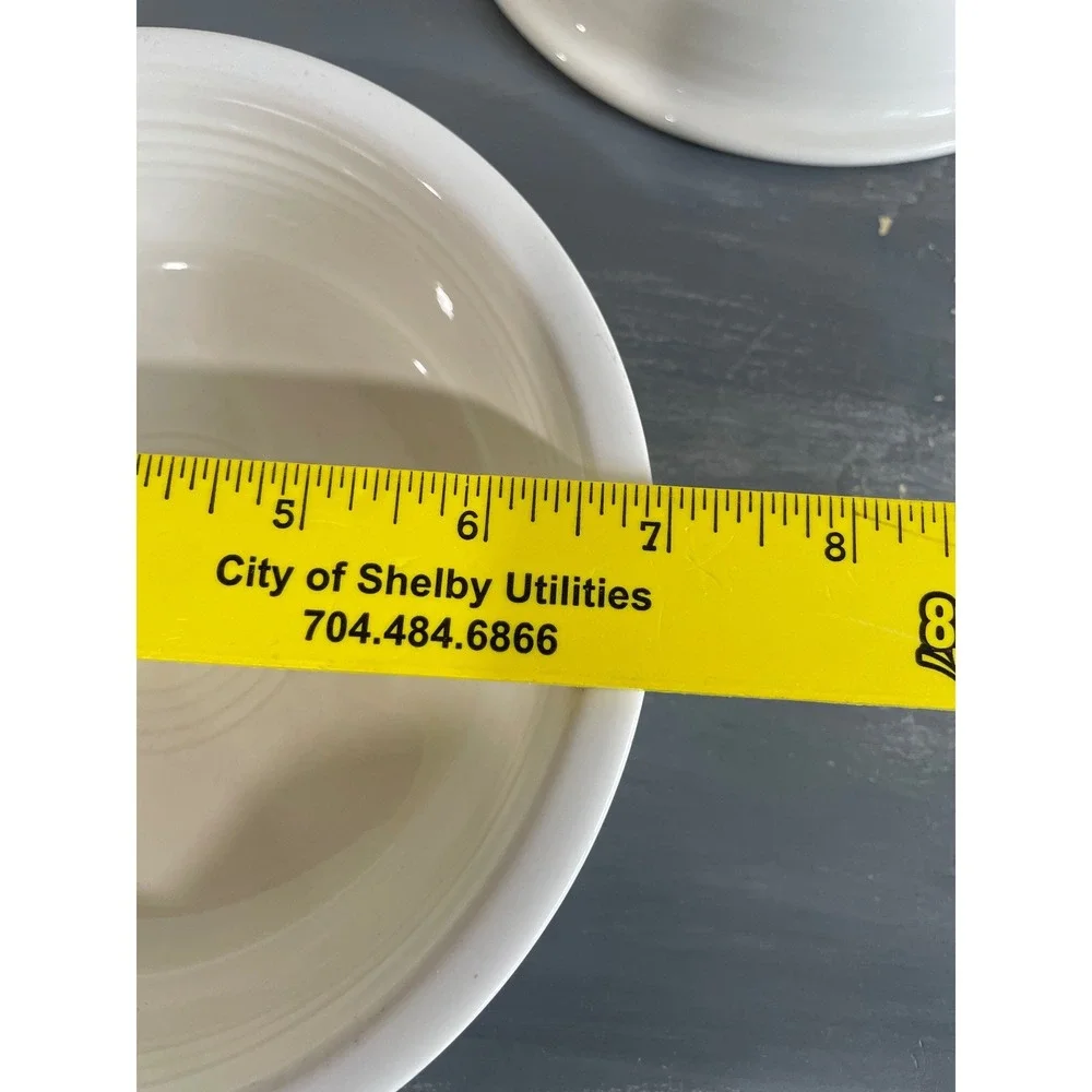 (2) Vtg Fiesta White Cereal Soup Bowls Homer‎ Laughlin China Co 7